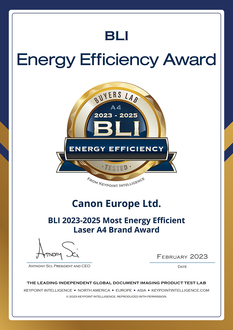 Certificate Canon 2023 2025 MEEA4 Cert REP EMEA